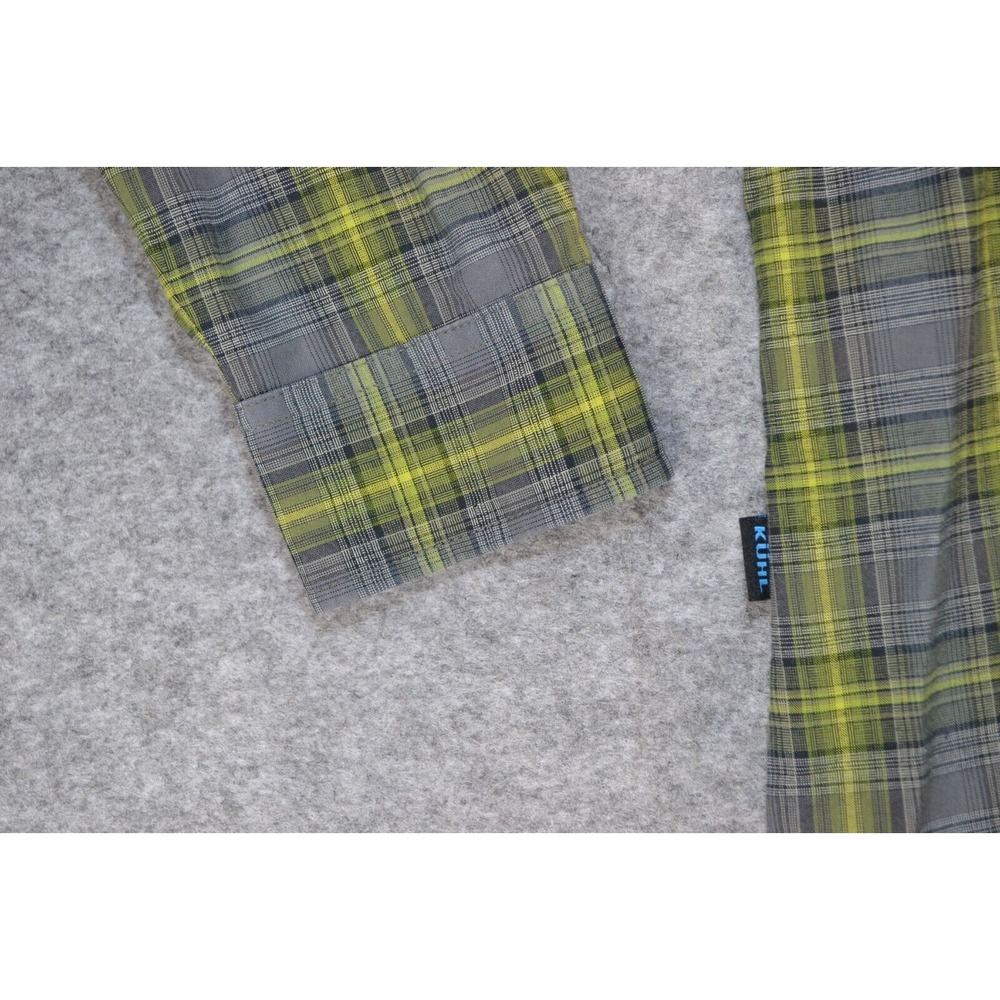 Kuhl Mountain Crown Shirt Mens L Lime Gray Plaid Long Sleeve Classic Button-Up - Picture 10 of 16